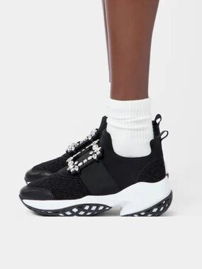 Roger Vivier Viv' Run Black Sneakers in Fabric Women’s Size 40